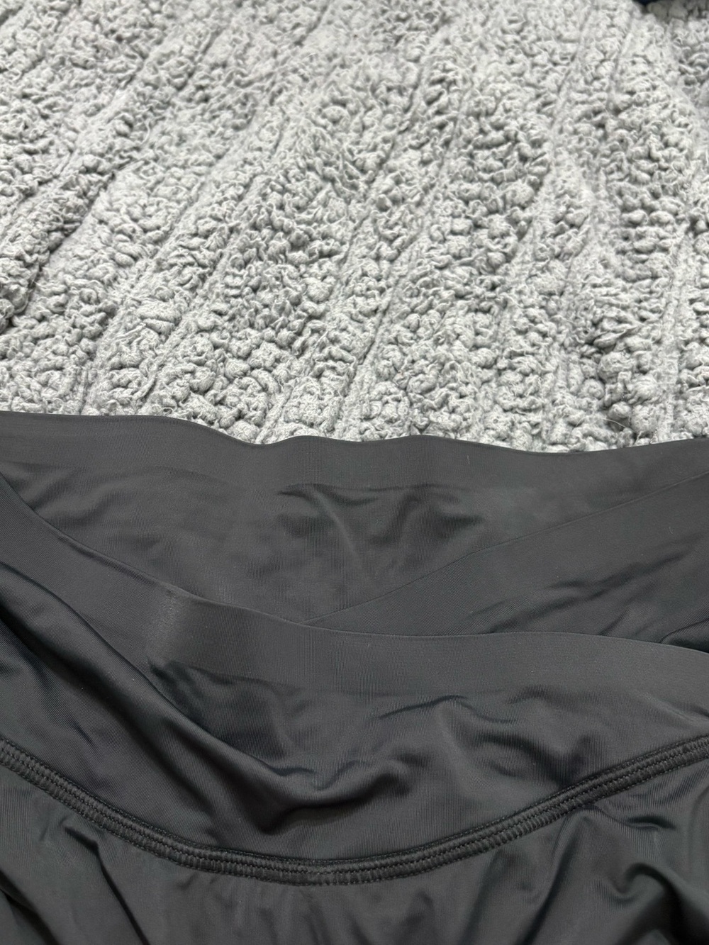 CHRLEISURE | High-Waist Black Tennis Skirt Crossover Waist Dolphin Hem - Picture 4 of 6